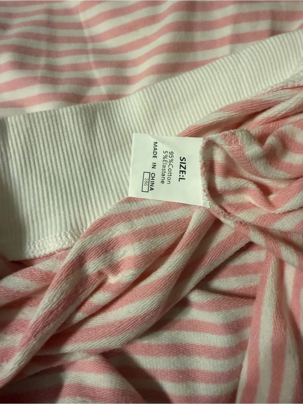 NWOT Large Pink & White Striped Cozy Lounge Set
